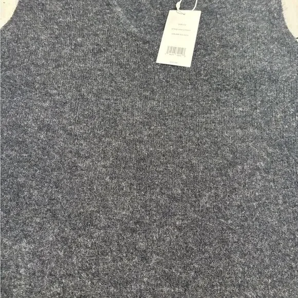 Vince Charcoal Sleeveless V Neck Sweater Dress - Picture 7 of 8